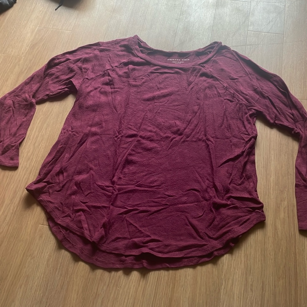 American Eagle, Marroon, Long Sleeve, Size: Medium